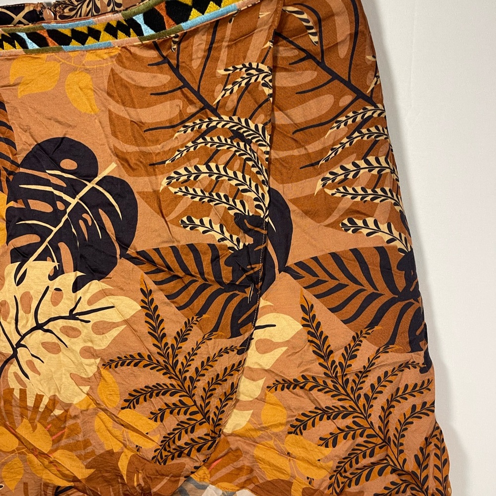 Farm Rio for Anthropologie Earthy Leaf Print Skirt size M - Picture 6 of 9